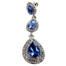 Geometric Water Drop Crystal Bridal Long Drop Pendant Earrings for Women Ta C3O4