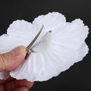 Rhinestone Peony Flower Hair Clip for Girl Toddler Lady White