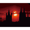 Hand Painted Artwork Frameless DIY Fantasy Sunset Painting By Numbers Decor