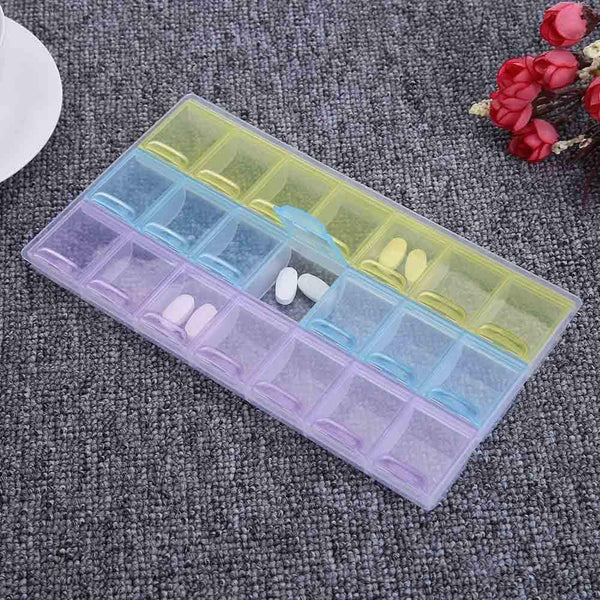 21 Grids Weekly Pills Storage Box Candy Sundries Container Home Organizer A#S