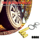 Off Road Vehicle Tire Air Deflator Brass Tyre Air Down Tool + 4 Valve Caps