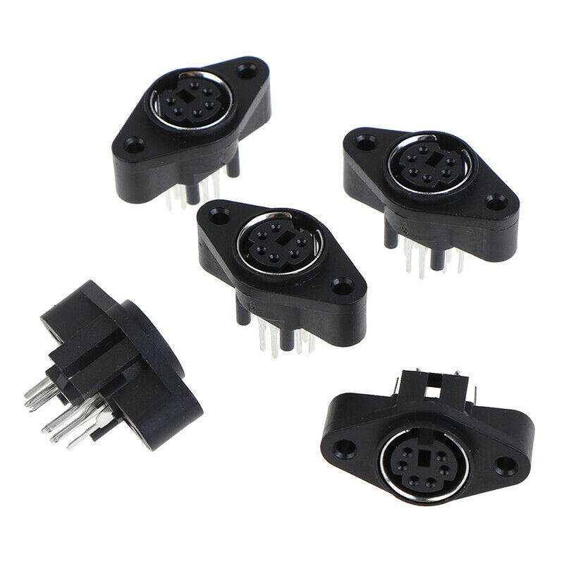 5PCS MDC/S Terminal Socket DIN Jack Connector  Mini PS2 6Pin 6P SocketB Gw