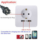 1.5A Wall Charger Adapter Board Dual USB EU Plug Wall Socket Power Outlet Panel