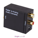 Digital Optical Coax Coaxial Toslink to Analog RCA L/R Converter Adapter