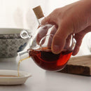 Double Outlet Kitchen Glass Oil Jar Vinegar Bottle Pot Sauce Cruet Dispenser