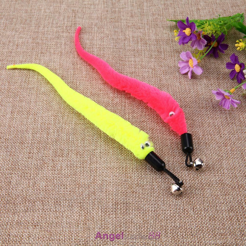 5pcs Colorful Pet Kitten Cat Teaser Replacement Refill Plush With Bell