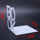 Alphabet Shaped Metal Bookends Iron Support Holder Desk Stands For Books Wh