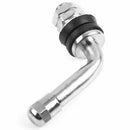 4pcs 90 Degrees Angle Chrome Plated Metal Tire Valve Stems Bolt In Tubeless