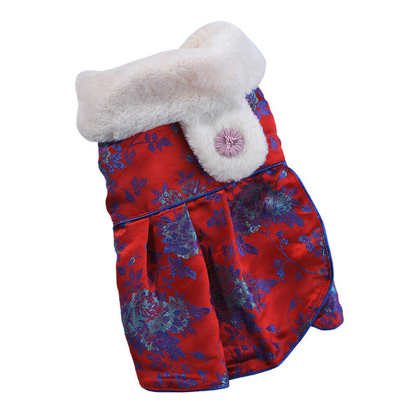 2PCS Female Pet Dog  Princess Dress Clothes Costume Skirt Apparel Red_M/L