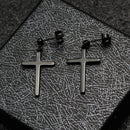 1 Pair Cross Dangle Earrings Post Studs Dangler Stainless Steel Ear Stud