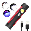 LED COB Rechargeable Work Light Hook Magnetic Torch Flexible Inspection Lamp