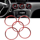 5Pcs Air Vent Outlet Ring Cover Trim Red For Mercedes Benz A/B/CLA/ GLA Class UK