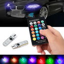 T10 5050 6 SMD LED Car Side Light RGB Bulbs Changing Colour Remote Controller