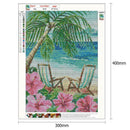 5D DIY Full Drill Diamond Painting Beach Chairs Cross Stitch Embroidery Kit