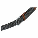 Male Female Belt Buckle Canvas Leather Belt Strap Waistband Elastic Black A