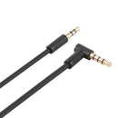 4.5FT 3.5mm Audio Cable Right Angle Car Aux Cord with Mic for Headphones