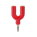 3.5mm Extension Earphone Audio Splitter 1 Male to 2 Female Adapter (Red)