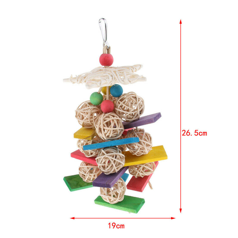Bird Parrot Chew Rattan Balls Cage Hanging Ornament Meet Pets Various Needs