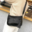 Women Tassel Crossbody Messenger Bag Soft PU Leather Small Shoulder Handbag