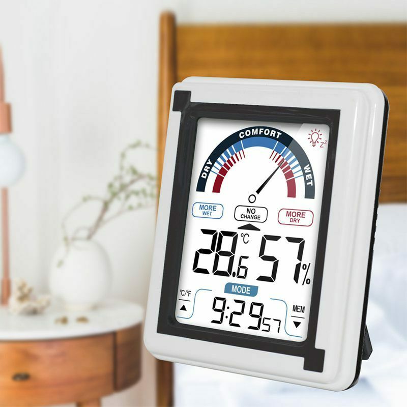 Electronic Weather Clock Temperature Humidity Meter Indicator Thermometer L I7S1