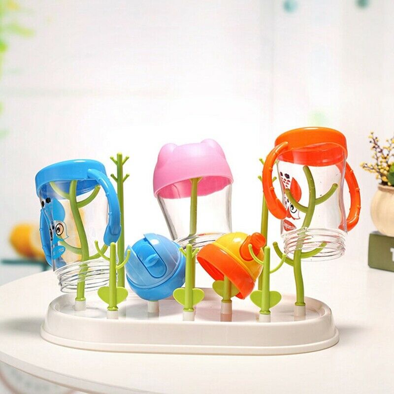1 Set Safe Detachable Baby Bottle Drying Rack Drainer Storage Shelf