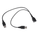 USB 2.0 Female to Dual Male Splitter Y Extension Data Charging Cable 20x1x1cm