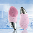 Electric Silicone Facial Cleansing Instrument Vibration Face Washer (Pink)