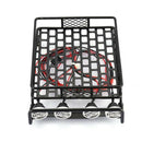 RC Car Universal Roof Rack Luggage Carrier with 4 Round LED Lights for 1/10