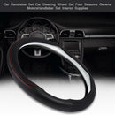 Seasons General PU Leather Car Steering Wheel Anti Slip Protector (Black)
