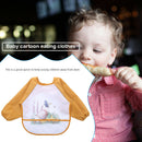 Cartoon Full Sleeve Baby Bib Waterproof Paint Feeding Apron (Orange Duck)