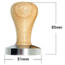 51Mm Steel Base Wood Handle Tamper Coffee Powder Hammer Customized Coffee A