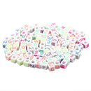 Letter Beads, 100 Pieces, Multicolored, Loom Bandz, Dice, Bracelet D6X8