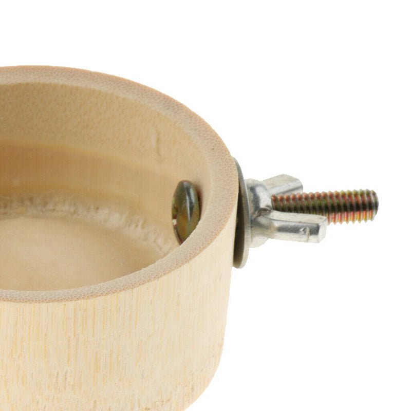 2 x Small Animal Bamboo Bowl, Basic Dish Feeder Can Be Fixed in The Cage with