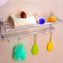 Wall Mounted Towel Rack Holder Hook Hanger Bar Shelf Storage Rail Bathroom A9B9