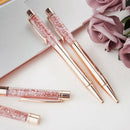 Quicksand Ballpoint Pen, Dynamic Liquid Flower Pen, Metal Ballpoint Pen, Bl