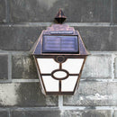 Retro 2LED Solar Wall Lamp Waterproof Garden Yard Security Light Warm Light