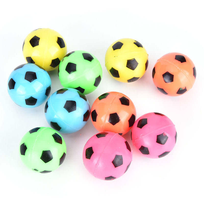 10 Pcs Bouncing Football Ball Rubber Elastic Jumping Soccer Kid Outdoor ToysJ&M