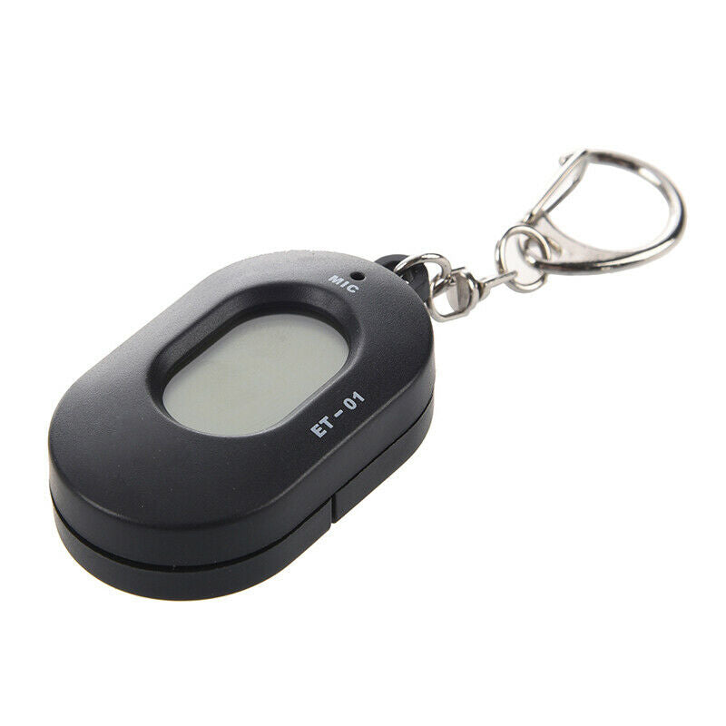 Mini Key Ring LCD Digital Chromatic Tuner with Mic Black