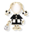 Girl Brooch Women Opal Rhinestone Crystal Brooch Pin Dress Coat Gift JewelryJR