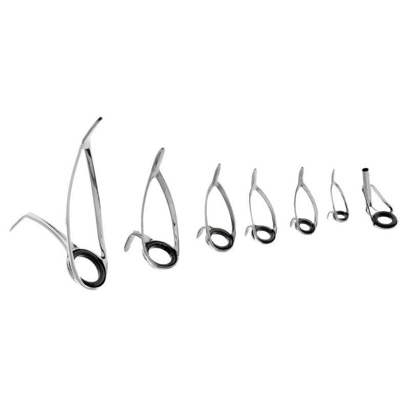 14pcs Stainless Steel Fishing Rod Double Leg Guides Tip Repair Kit Eye Rings
