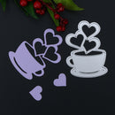 Love Heart Coffee DIY Metal Scrapbook Craft Embroidery Cutting Die Stencils