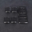 5Pcs Car Auto Carbon Fiber Window Switch Button Trim Cover Frame For Merced