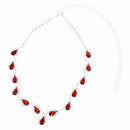 Women's Jewelry Set Bridal Wedding Red Teardrop Pearls Crystal Rhinestone N U2G2