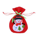 Red Christmas Theme Snowman Pattern Knitted Gift Presents Bag Pendant