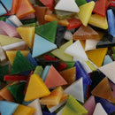 600pcs Rhombus Triangle Glass Mosaic Tiles Pieces DIY Crafts Material 12mm