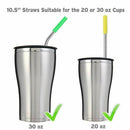 Stainless Steel Straws, 10.5 inches Reusable Drinking Straws for Tumblers,