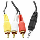 4.9ft 3.5mm plug to 3 RCA Male Adapter AV Extension Cable for TV VCD DVD T2R4