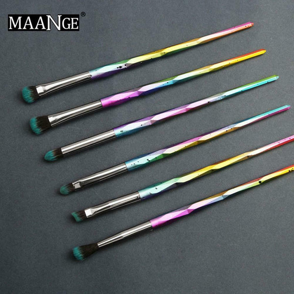 6pcs PVC Gradient Color Pro Powder Makeup Brushes Kit Eye Shadow Applicator A#S