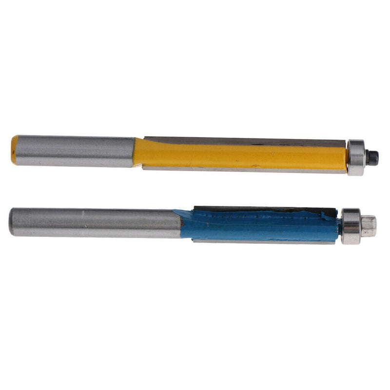 2 x Long Straight Router Bit Woodworking Tools Flush Trim Router Bit Shank