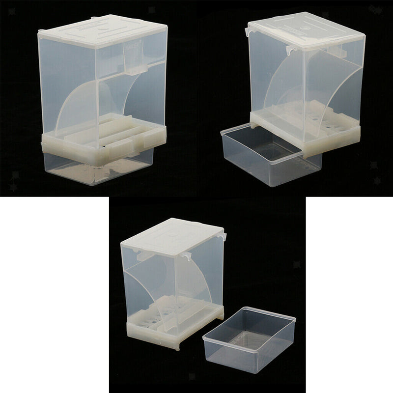 3x Pet Bird Automatic Feeder Food Feeding Box Parrot Finch Dispenser Cage Perch
